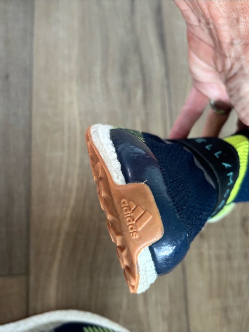 Stella McCartney Adidas Ultraboost 3D Navy and Lime Slip-On Sneaker - Picture 13 of 15